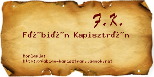Fábián Kapisztrán névjegykártya