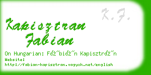 kapisztran fabian business card